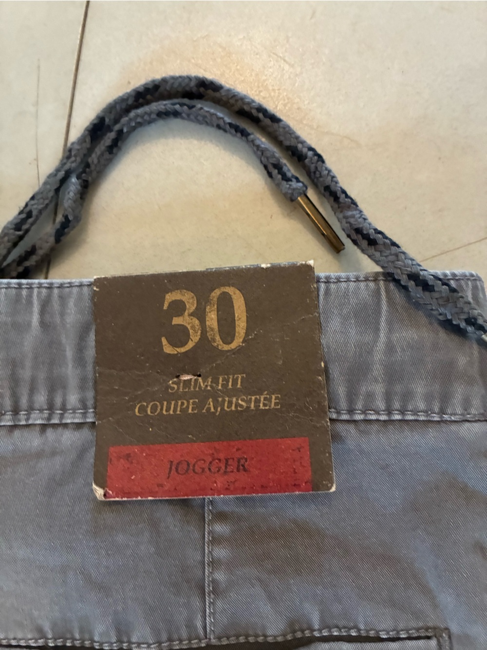 Men's Gray Elastic-Cuff Casual Pants - Picture 3 of 4
